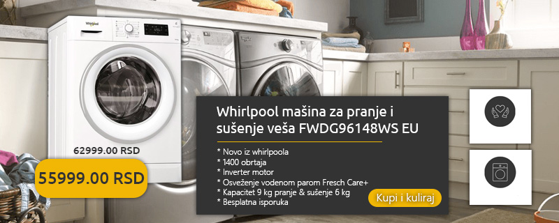 Whirlpool mašina za pranje i sušenje veša FWDG96148WS EU u Cool Shop-u