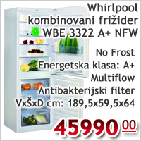 Whirlpool kombinovani frižider WBE 3322 A+ NFW