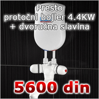 Presto protočni bojler 4.4KW - set sa dvoručnom slavinom 195039
