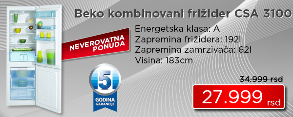 Beko kombinovani frižider CSA 31000