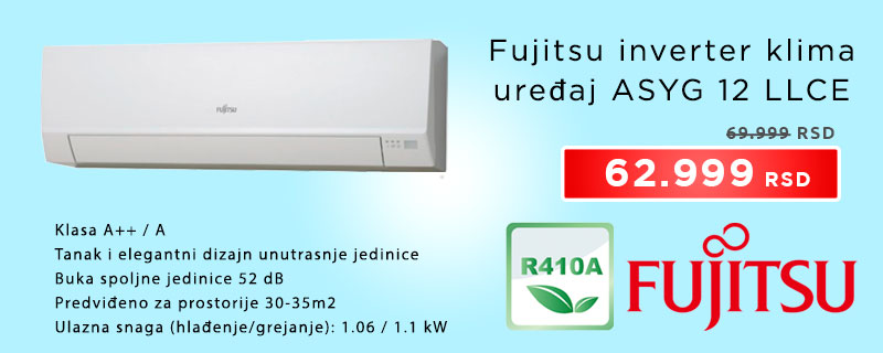 Fujitsu inverter klima uređaj ASYG 12 LLCE - Cool Shop