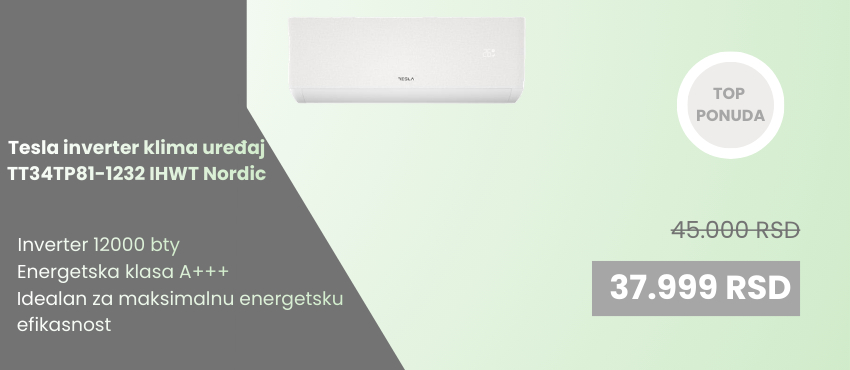 Tesla inverter klima uređaj TT34TP81-1232 IHWT Nordic
