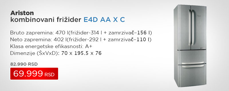 Ariston kombinovani frižider E4D AA X C - Cool Shop