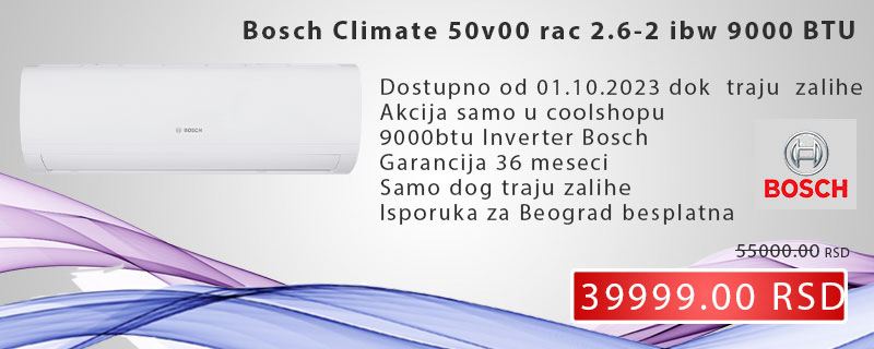 Bosch klima uređaj Climate 5000 rac 2.6-2 ibw 9000 BTU inverter - Cool Shop
