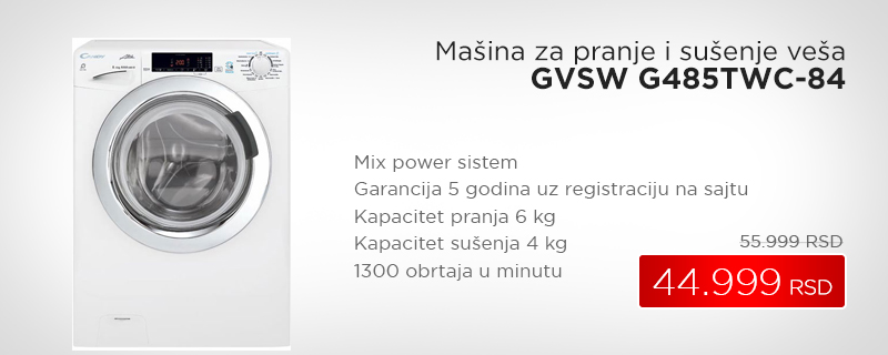 Candy mašina za pranje i sušenje veša GVSW G485TWC-84 - Cool Shop