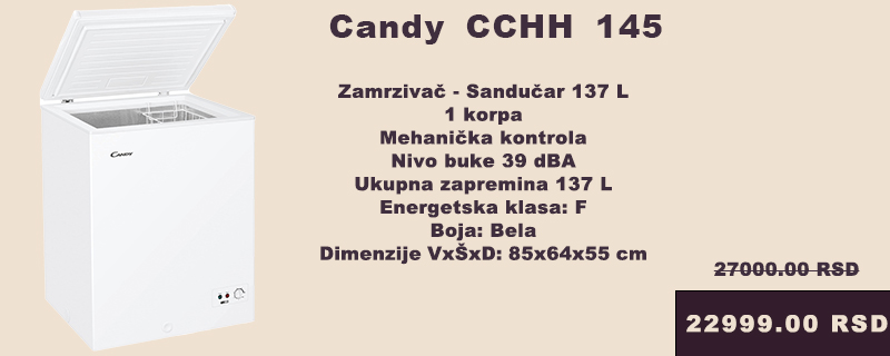 Candy zamrzivač sandučar CCHH 145