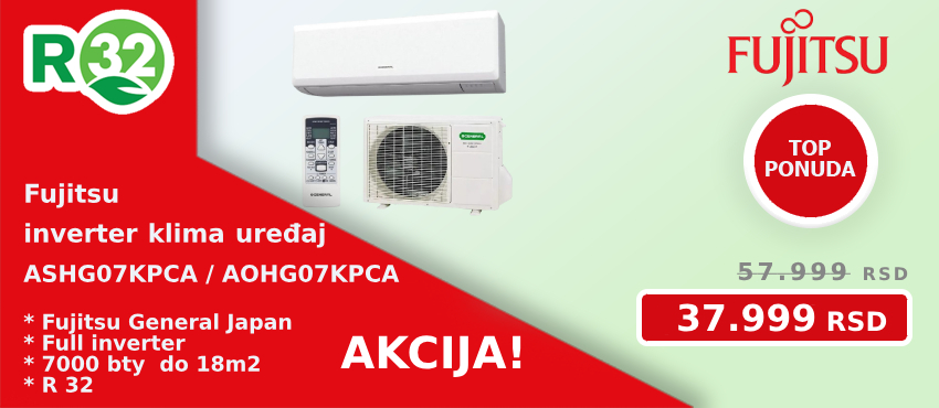 Fujitsu inverter klima uređaj ASHG07KPCA / AOHG07KPCA - Cool Shop