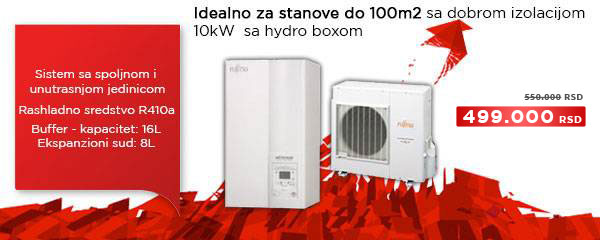 Fujitsu toplotna pumpa WSYA100DD6 WOYA100LDT 10KW