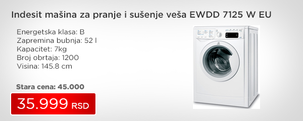 Indesit mašina za pranje i sušenje veša EWDD 7125 W EU - Cool Shop